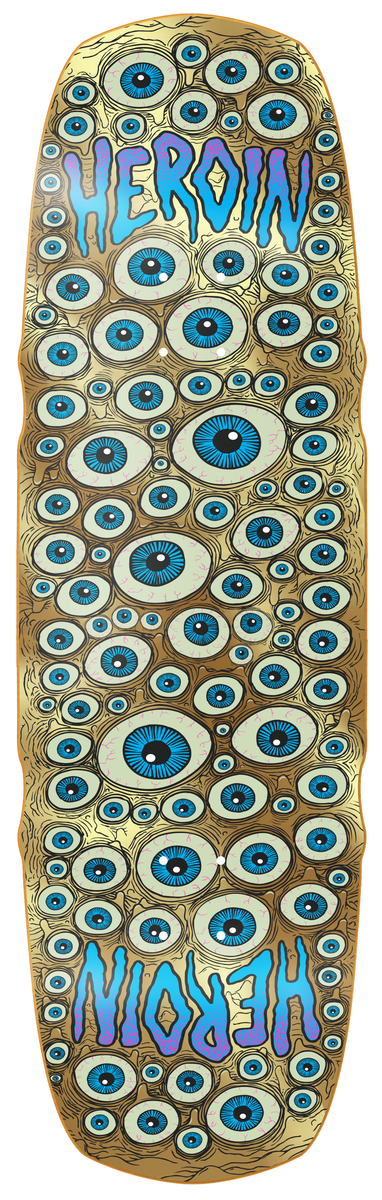 HEROIN Seeing Double Mutated (Gold) 9.5" SKATEBOARD DECK - X747X