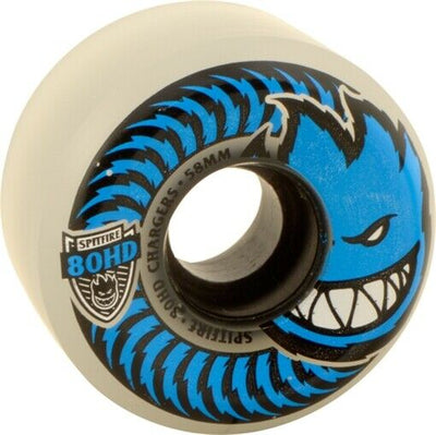 Spitfire Wheels 80HD Charger Conical 58mm - Clear/Blue (Set of 4) - X747X