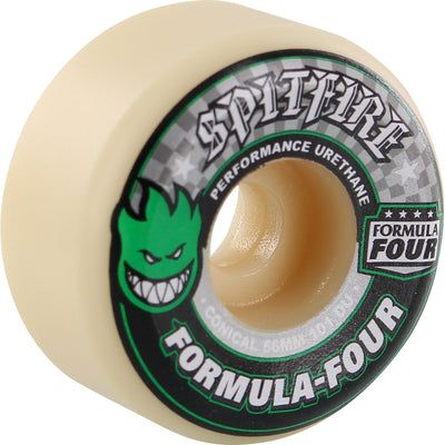 Spitfire Wheels F4 Conical 56mm 101a - White/Green/Black (Set of 4) - X747X
