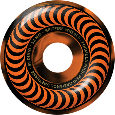 Spitfire Wheels F4 Classic Swirl 52mm 99a - Black/Orange (Set of 4) - X747X
