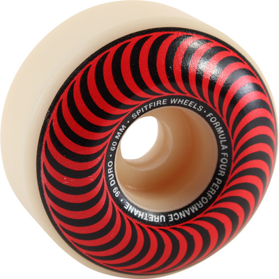 Spitfire Wheels F4 Classic Swirl 60mm 99a - White/Red (Set of 4)