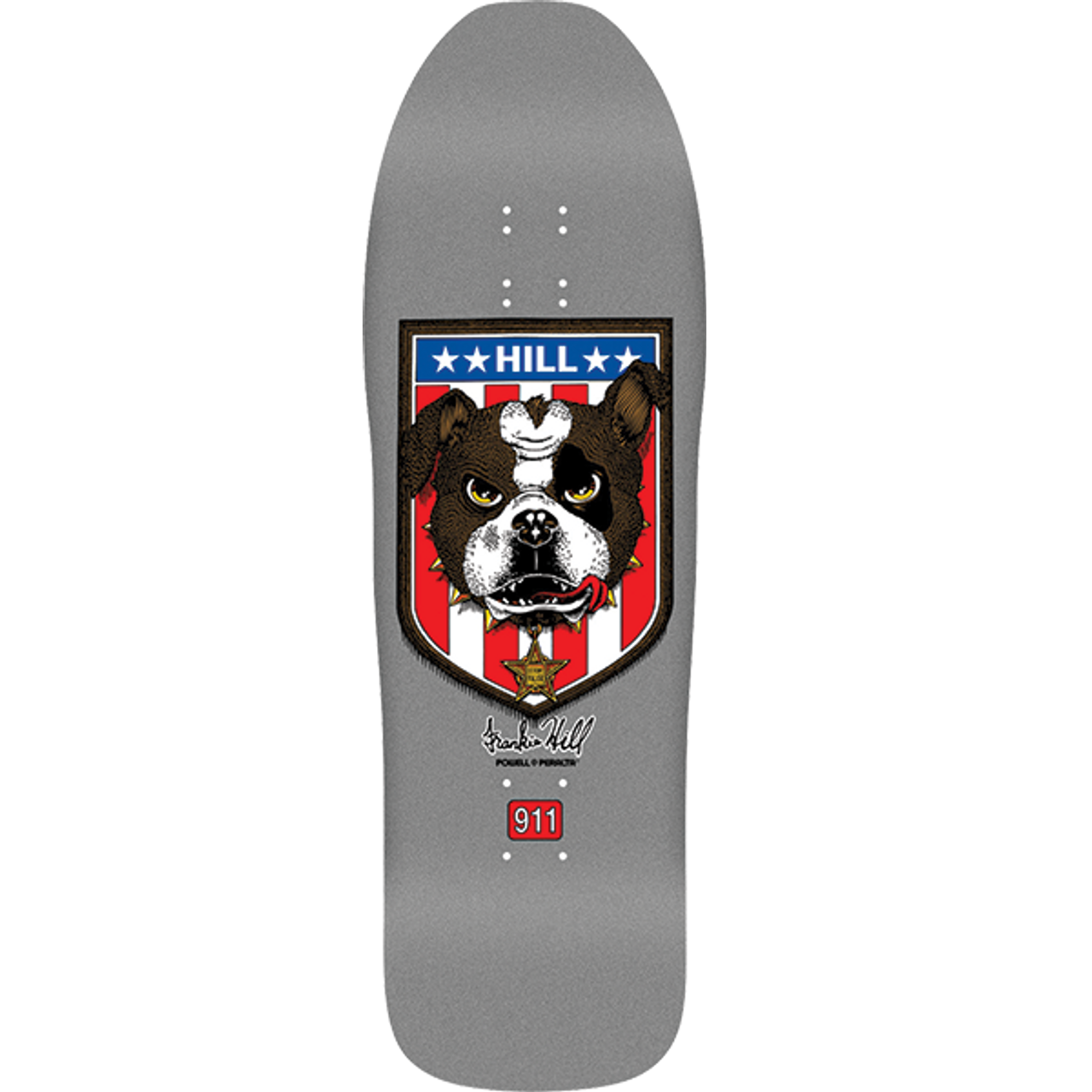 Powell Peralta Frankie Hill Bulldog Skateboard Deck - 10″ Silver