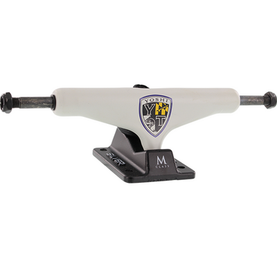 Silver Yoshi M-Hollow Skateboard Trucks 8.5″ - Off White/Black (Set of 2) - X747X