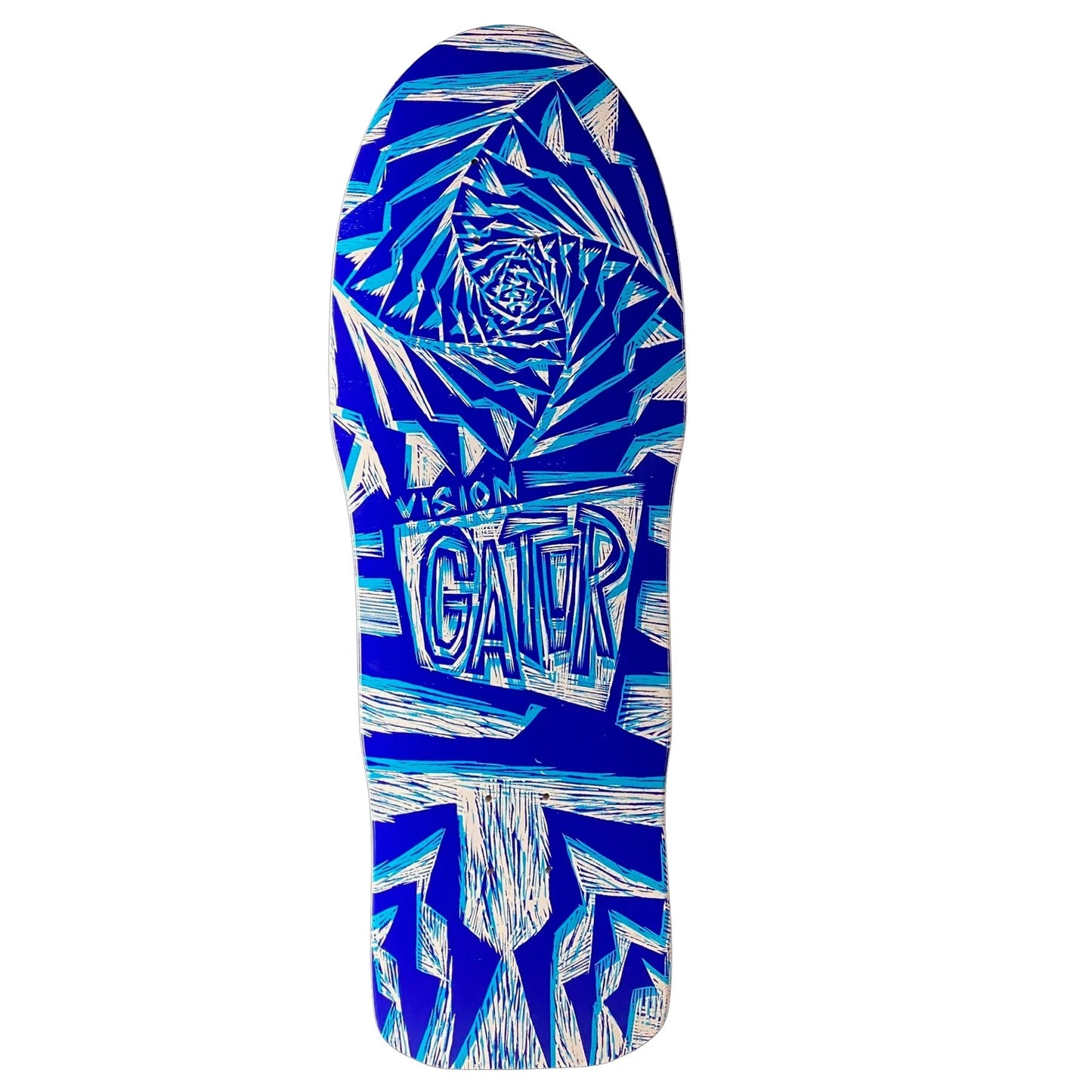Vision Gator II Woodcut Art By Sean Starwars Deck - 10.25″ White/Blue