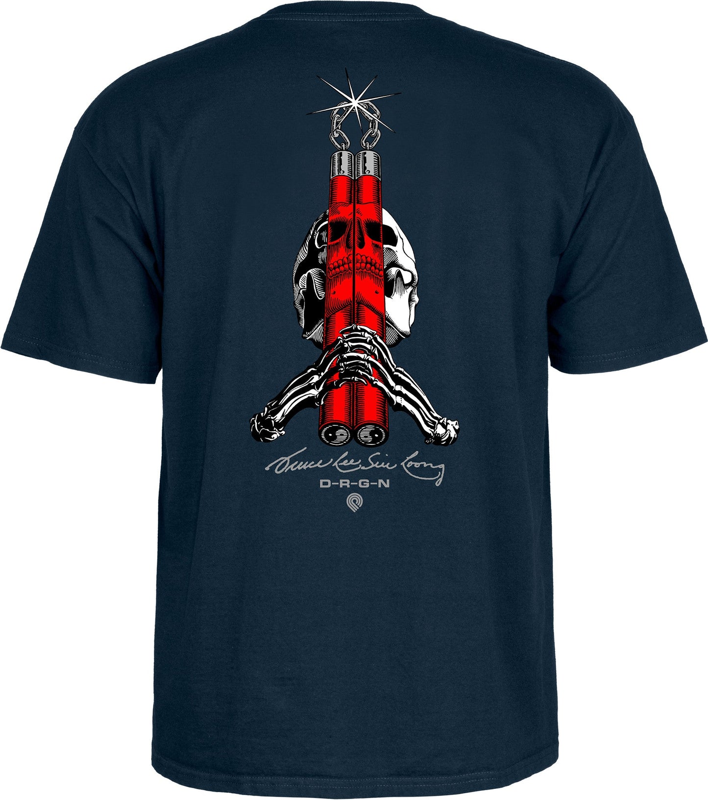 Powell Peralta Skull & Nunchucks Bruce Lee Collab T-shirt - Navy