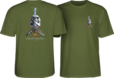 Powell Peralta Skull & Sword T-shirt - Military Green - X747X