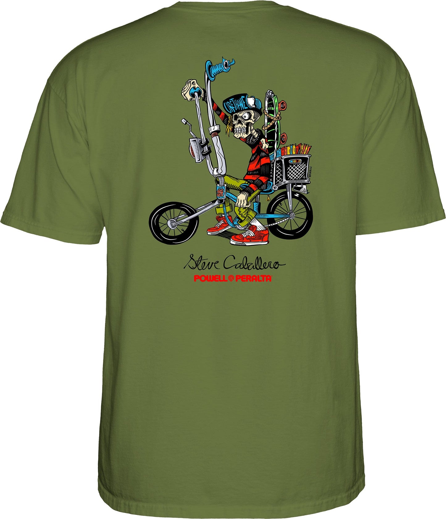 Powell Peralta Steve Caballero Chopper Bike T-shirt - Military Green