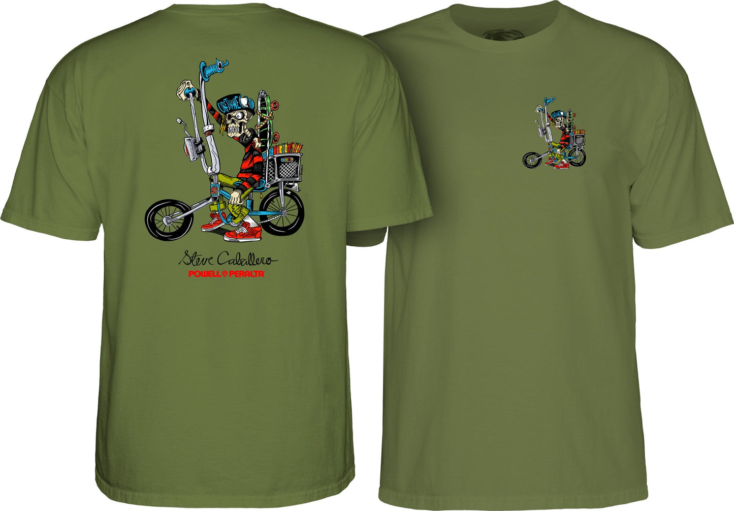 Powell Peralta Steve Caballero Chopper Bike T-shirt - Military Green