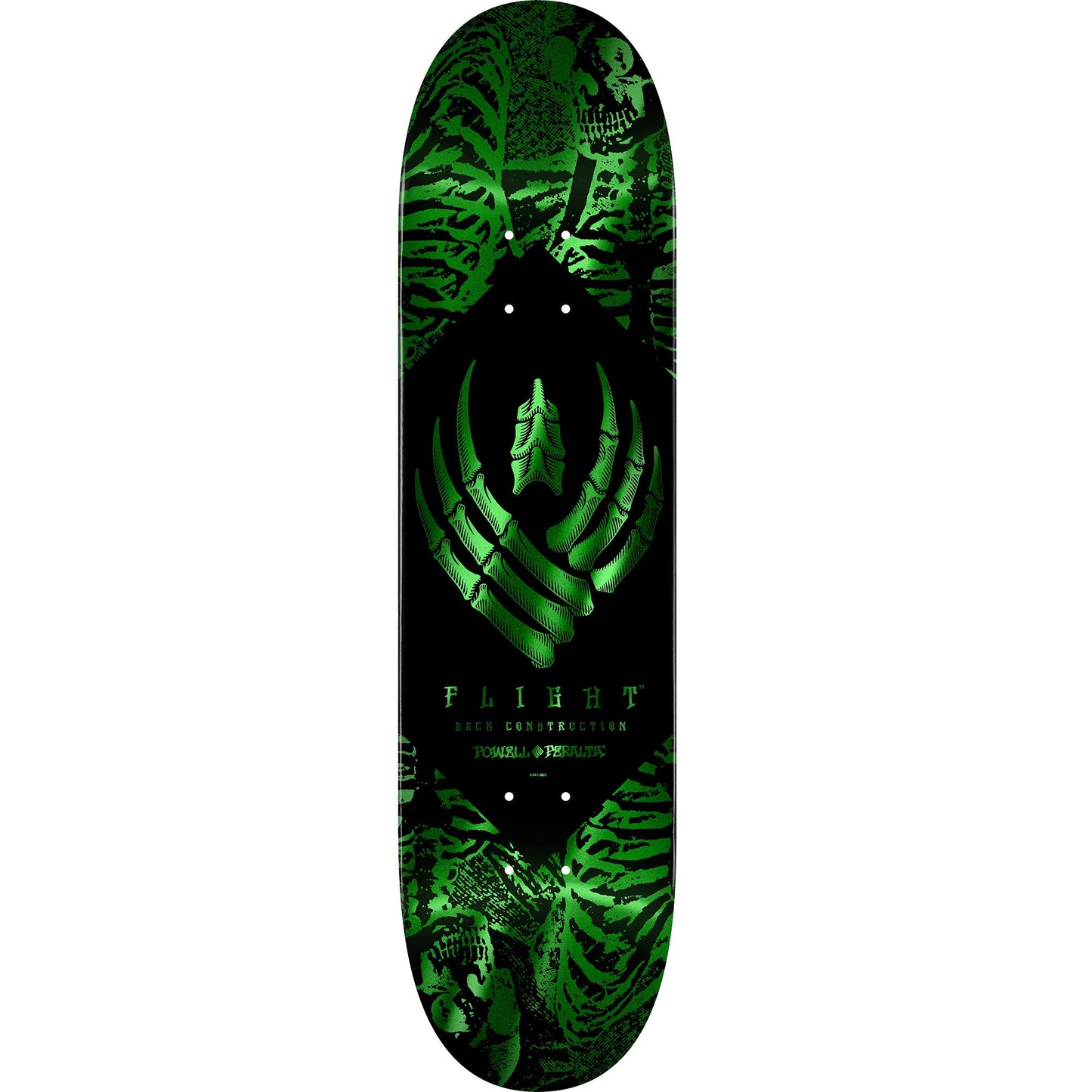 Powell Peralta Skeleton Flight Skateboard Deck - 8.5″ Green Foil