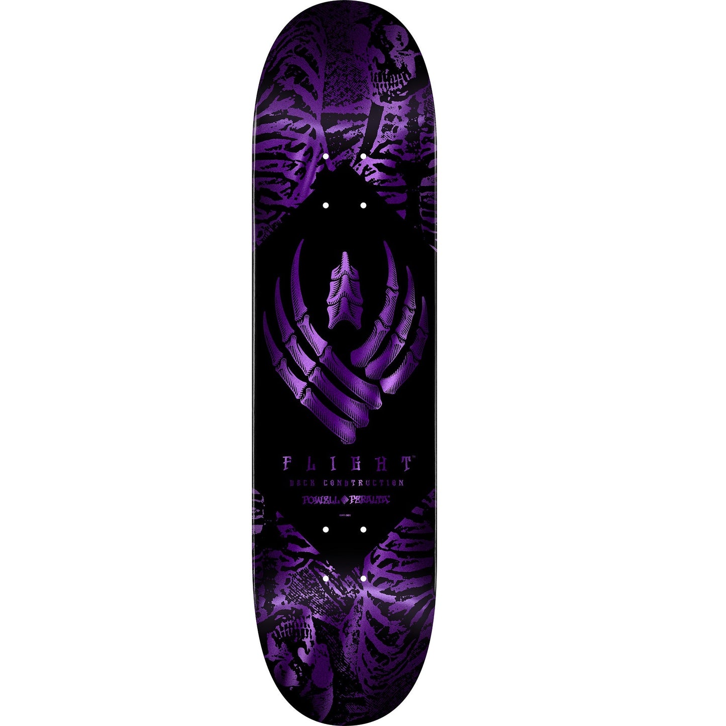 Powell Peralta Skeleton Flight Skateboard Deck - 9.0″ Purple Foil