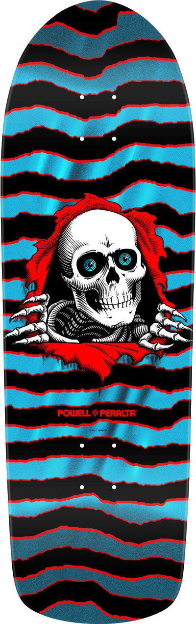 Powell Peralta Old School Ripper Skateboard Deck - 9.89″ Red/Aqua Foil **PRE-ORDER** - X747X