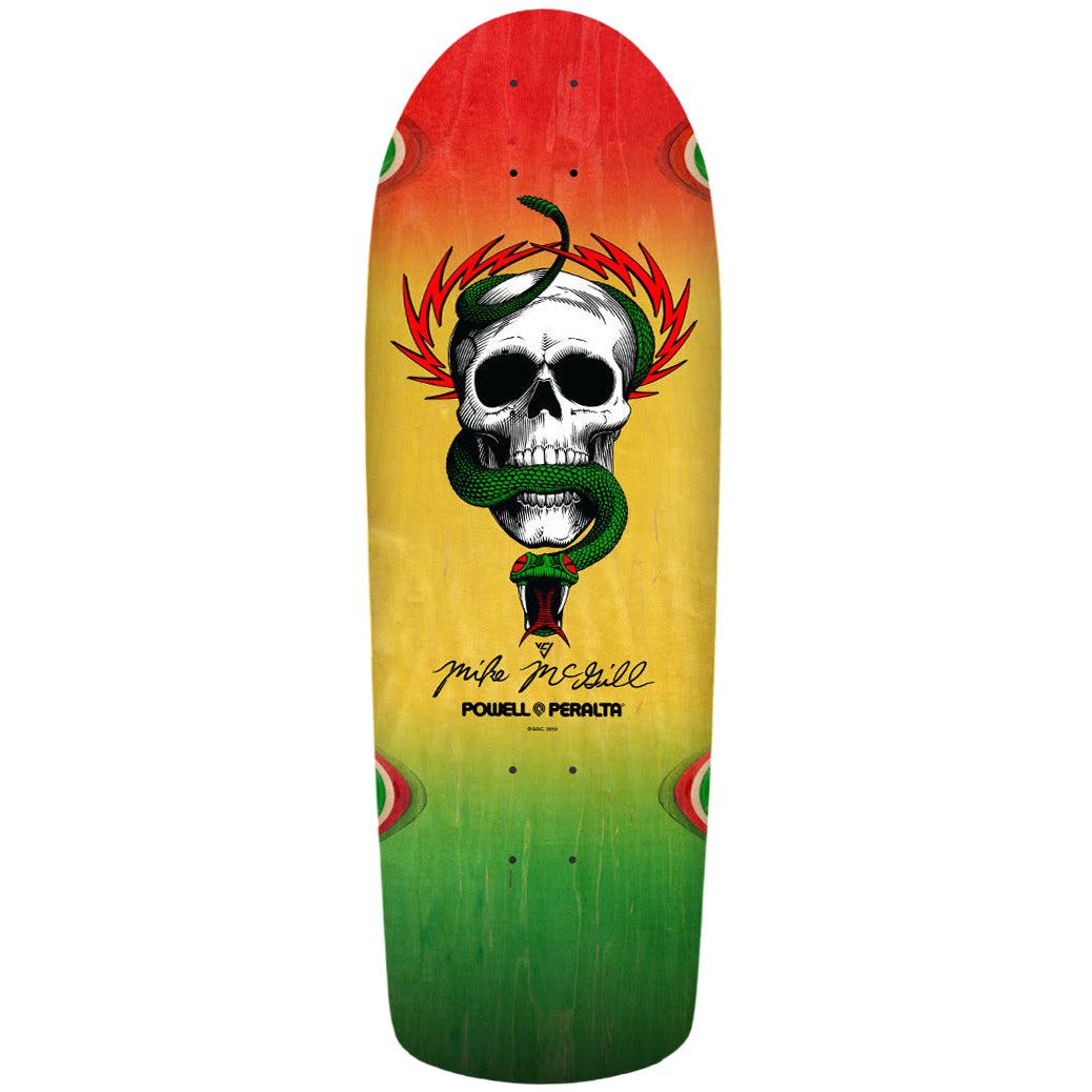 Powell Peralta McGill Skull & Snake Skateboard Deck - 10″ Rasta Fade **PRE-ORDER**