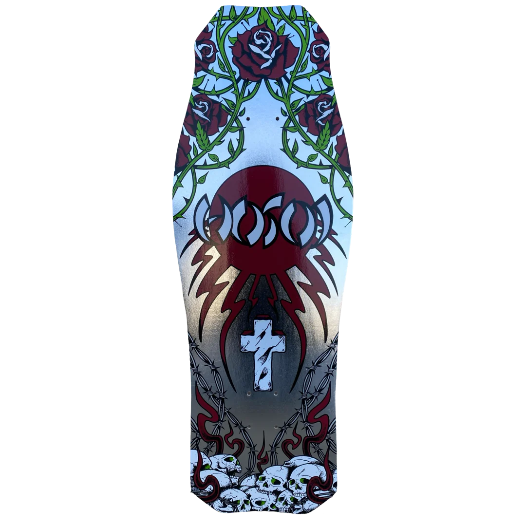 Hosoi Skull N' Roses O.G. Hammerhead 10.5" LTD Silver Foil Skateboard Deck