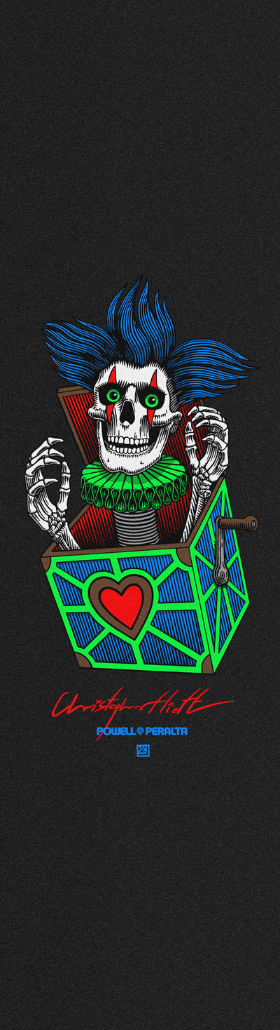Powell Peralta Chris Hiett Skull Griptape - 9″x33″ Black - X747X