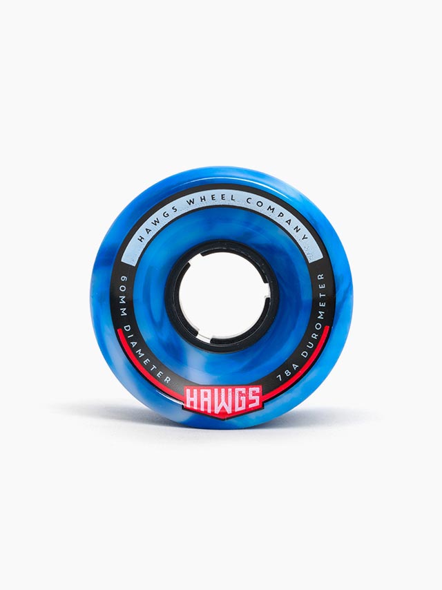 Hawgs Chubby Wheels 60mm 78a - Blue/White Swirl (Set of 4)