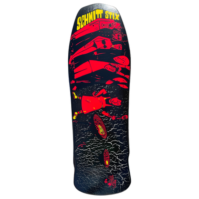Schmitt Stix Joe Lopes BBQ LTD Crackle Black/White 10.125" Skateboard Deck - X747X
