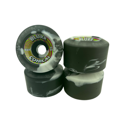 VISION Blurr 60mm 96A Swirl Black/White Skateboard Wheels - X747X