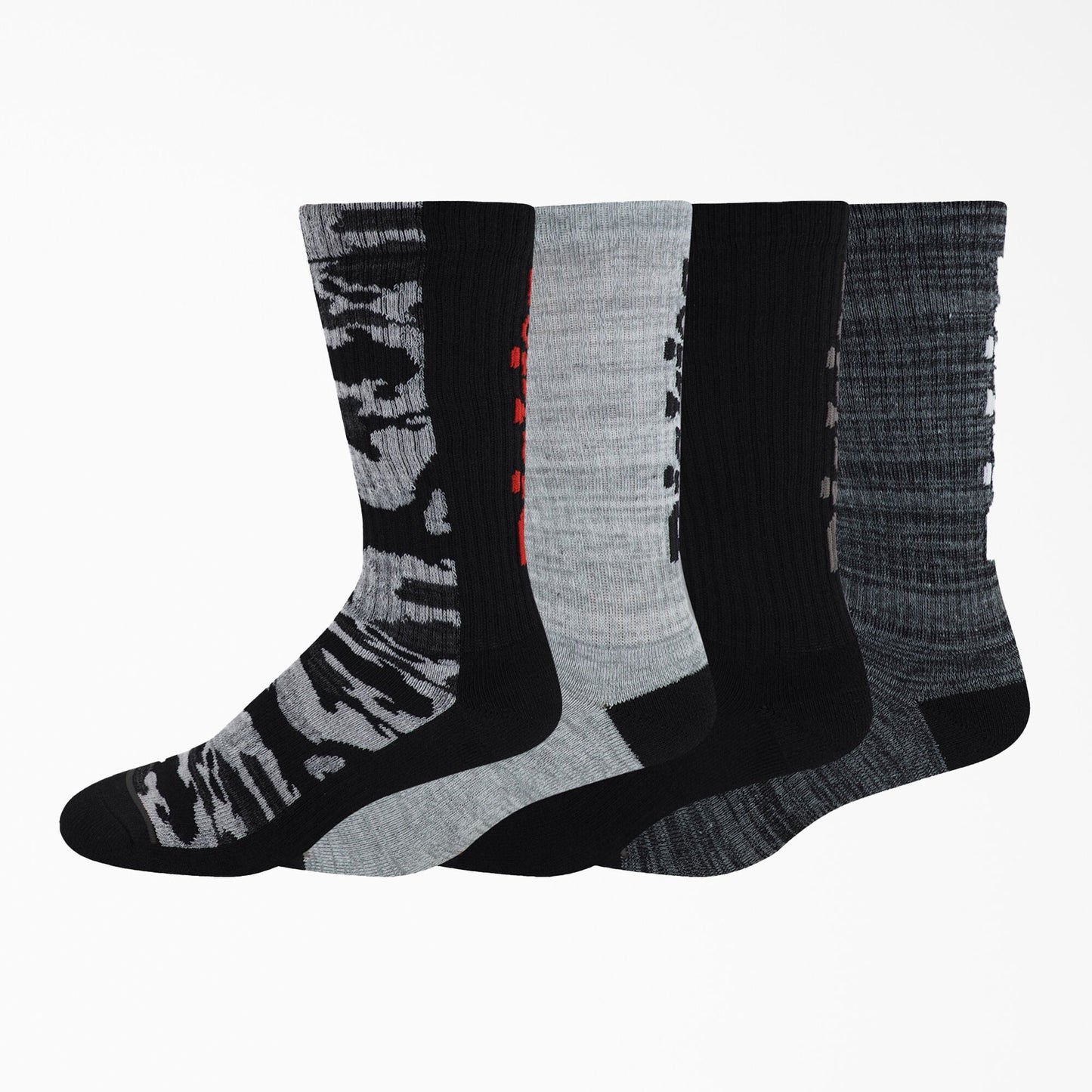 Dickies Logo Crew Socks - Black Gray Marled