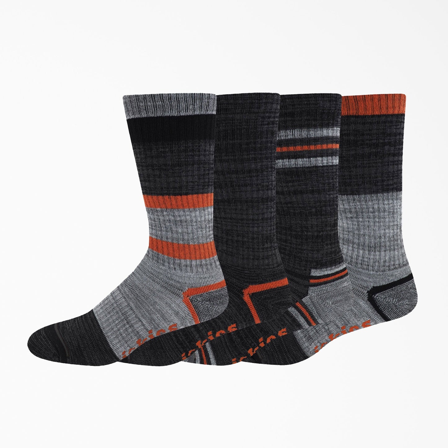Dickies Striped Crew Socks - Graphite/Black/Orange
