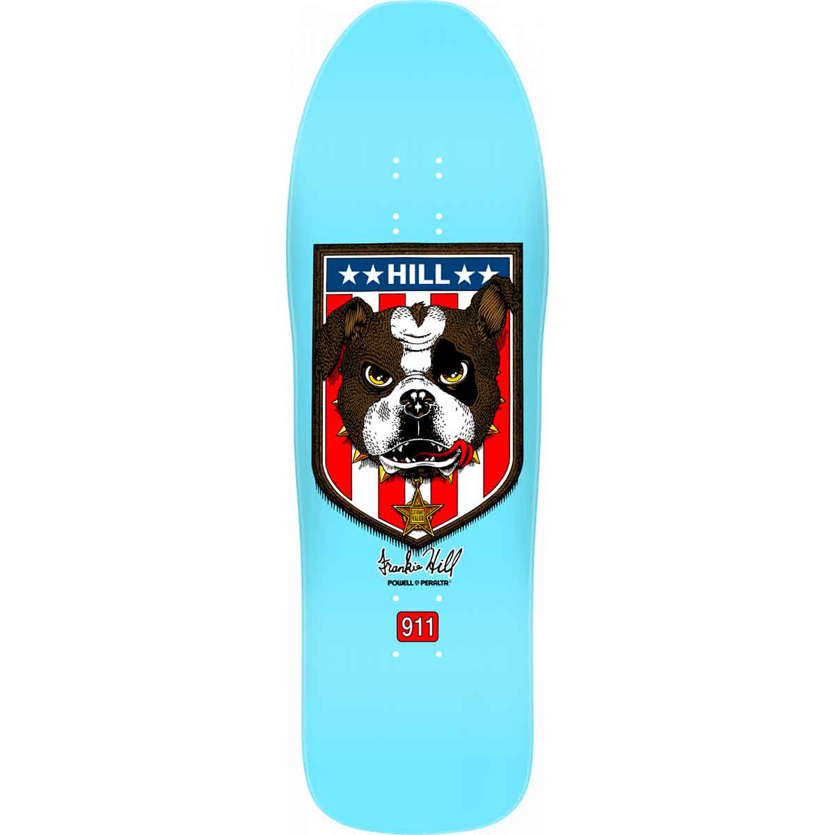 Powell Peralta Frankie Hill Bulldog Skateboard Deck - 10″ Light Blue