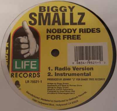 Biggy Smallz – Nobody Rides For Free Vinyl LP Record *Sealed 1994 Release* - X747X