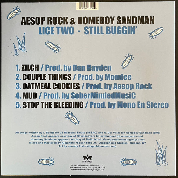 Aesop Rock & Homeboy Sandman – Lice Two - Still Buggin' Vinyl LP Record - X747X
