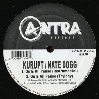 Kurupt w/ Nate Dog – Girls All Pause 12" Vinyl LP Record - X747X