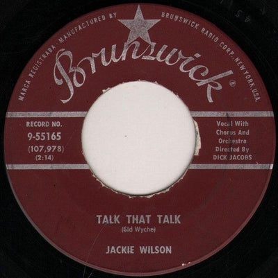 Jackie Wilson – Talk That Talk / Only You, Only Me Vinyl 7" Record *Used 1959 Release* - X747X