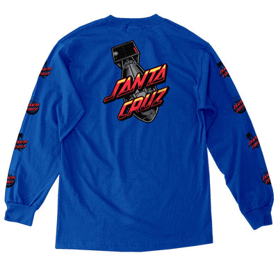 Santa Cruz Atomic Dot Long Sleeve Mens T-Shirt - Royal Blue - X747X