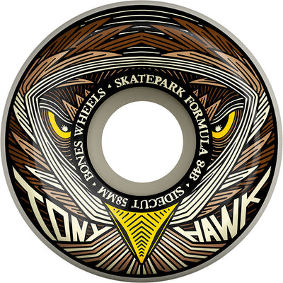Bones SPF Hawk Night Hawk P5 Sidecut 58mm 104a Wheels - White (Set of 4) - X747X