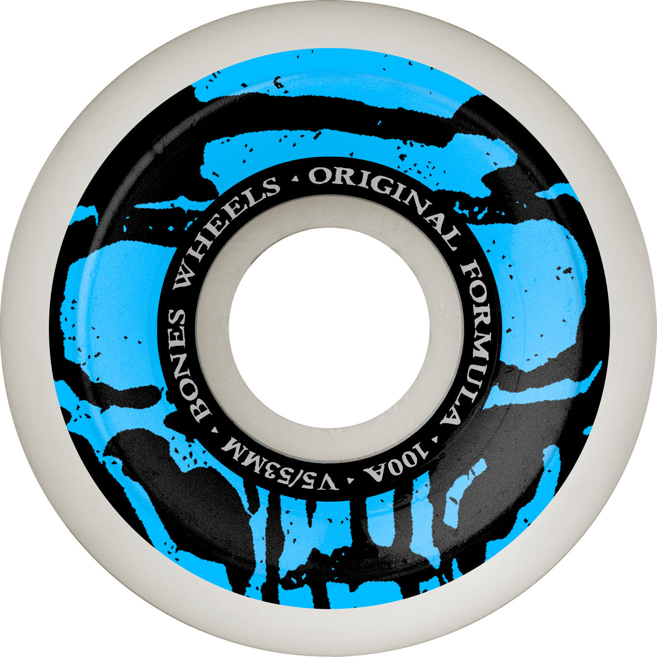 Bones OG Formula Mummy Skulls V5 Sidecut 53mm 100a Wheels - White (Set of 4) - X747X