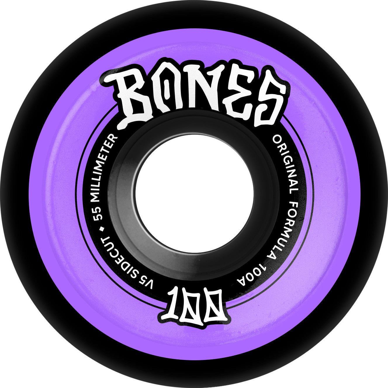 Bones OG 100's Original Formula V5 Sidecut 55mm 100a Wheels - Black (Set of 4) - X747X
