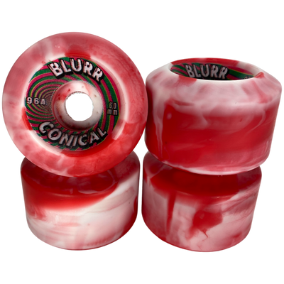 VISION Blurr 60mm 96A Swirl Red / White Swirl Skateboard Wheels