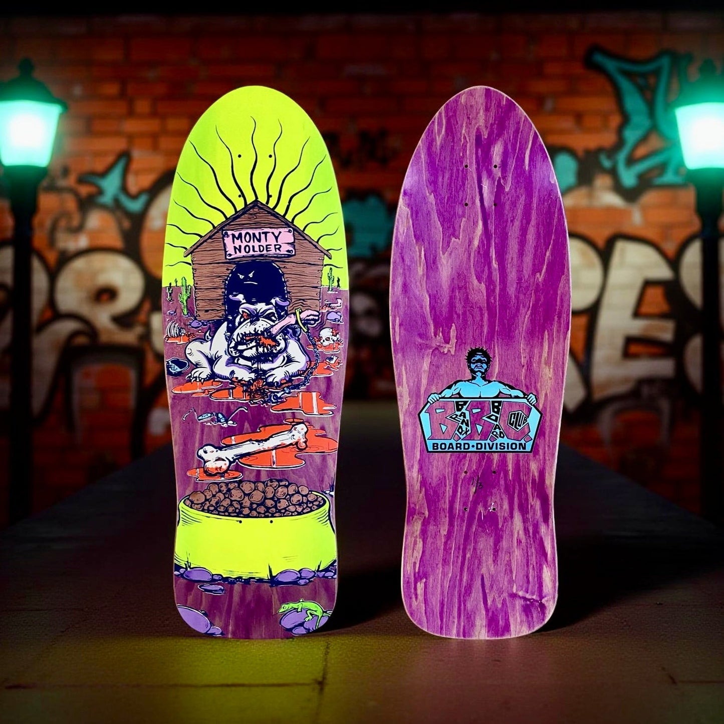 Monty Nolder Bulldog 2 BBC Limited Edition Deck 10.25”x31” HAND - PAINTED (1 of 3) - X747X