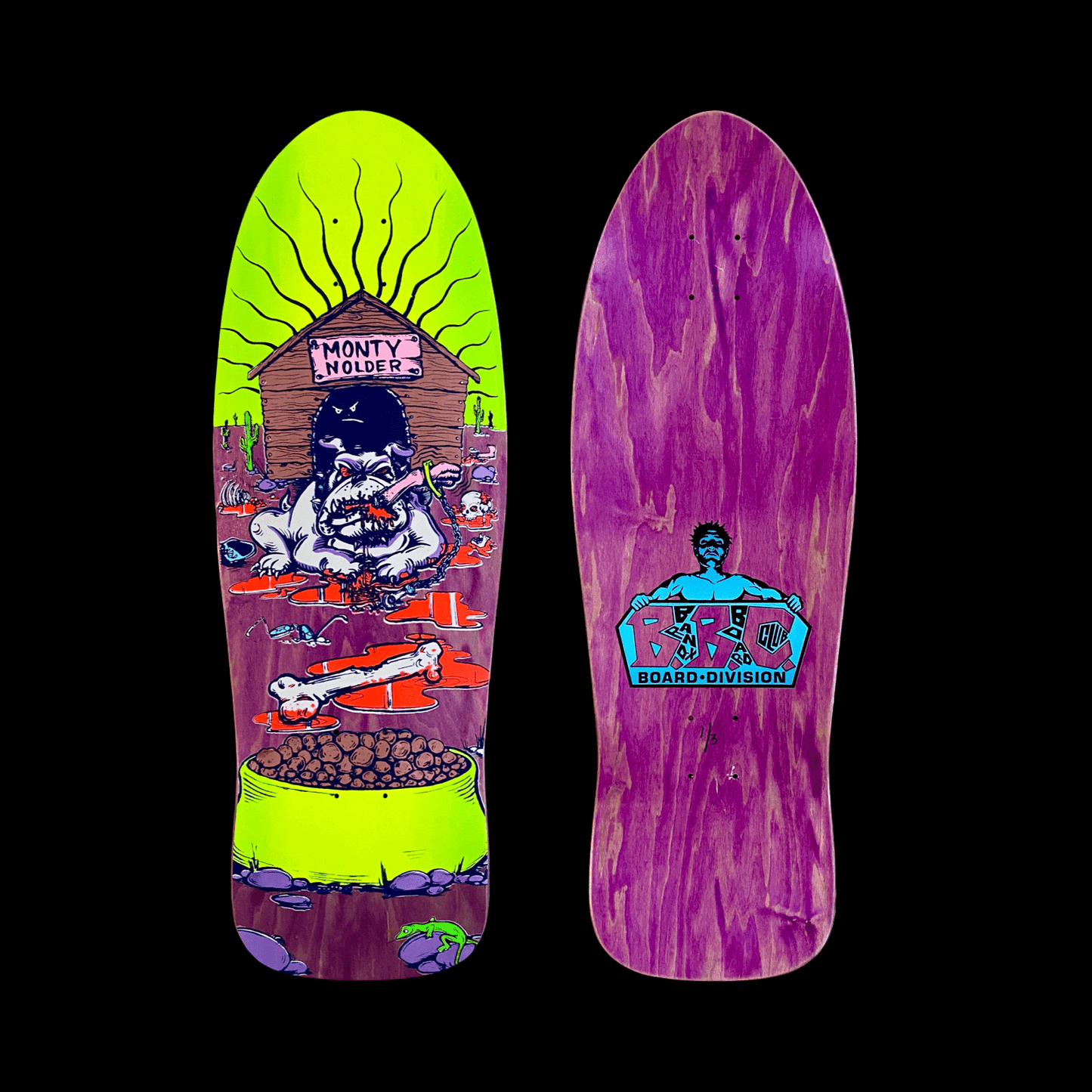 Monty Nolder Bulldog 2 BBC Limited Edition Deck 10.25”x31” HAND - PAINTED (1 of 3) - X747X