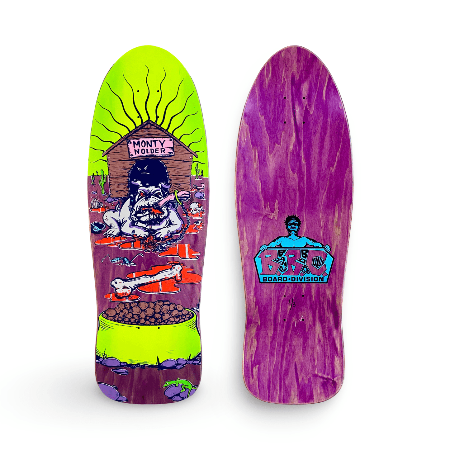 Monty Nolder Bulldog 2 BBC Limited Edition Deck 10.25”x31” HAND - PAINTED (1 of 3) - X747X