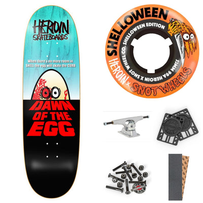 HEROIN "Dawn Of The Egg" 9.4" COMPLETE SKATEBOARD - X747X