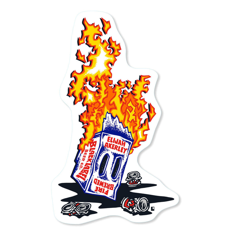 Black Label Skateboards Elijah Akerley "FIRE BREWED" Sticker - X747X