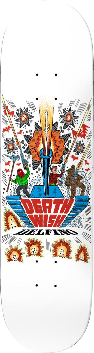 DEATHWISH DELFINO "DEATHWITCH TRIALS" 8.38" SKATEBOARD DECK - X747X