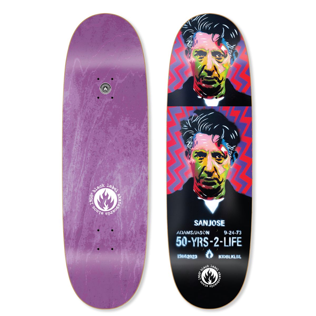 BLACK LABEL JASON ADAMS 50 TO LIFE 9.5" EGG SKATEBOARD DECK