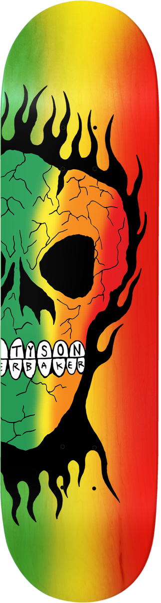 Baker Peterson Rasta Skull 8.25” (B2 Shape) Skateboard Deck - X747X