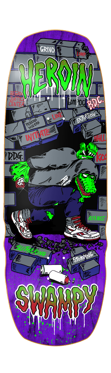 HEROIN Swampy Stomp 10.5" SKATEBOARD DECK - X747X