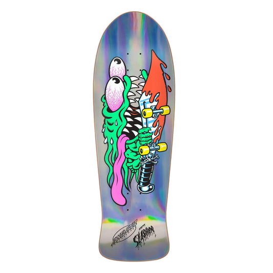 Santa Cruz Meek Slasher Reissue Skateboard Deck - 10.1″ Silver Foil