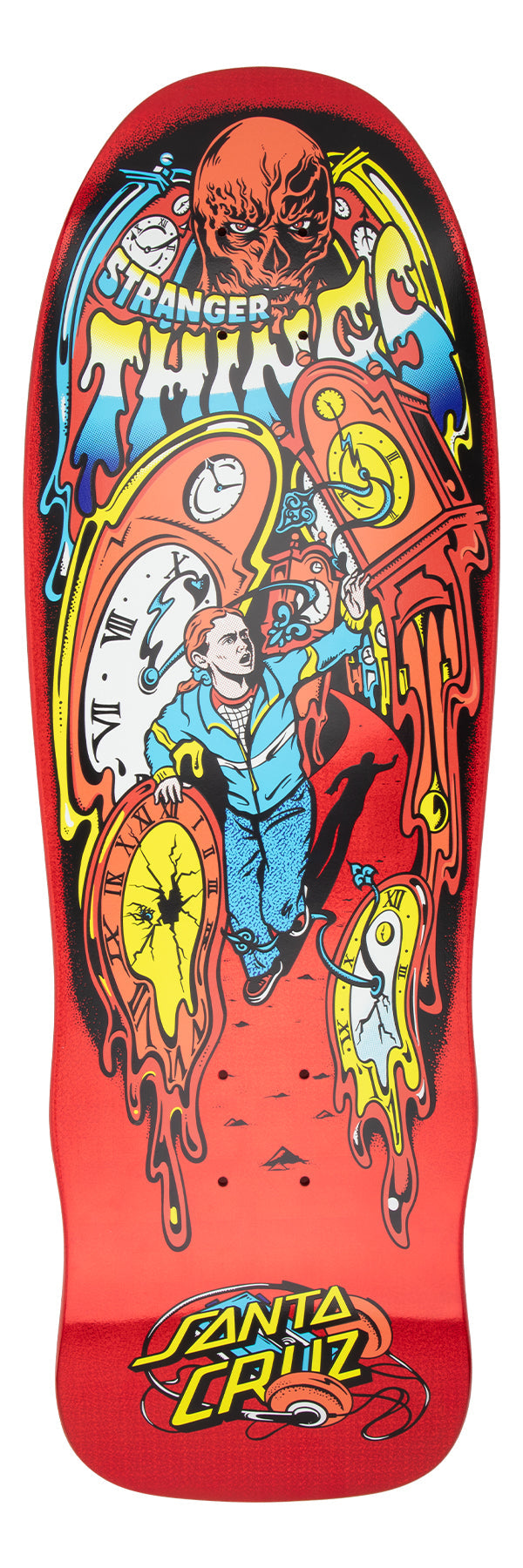SANTA CRUX x STRANGER THINGS GRABKE MAX MELTING CLOCK 9.7" COMPLETE SKATEBOARD DECK - X747X