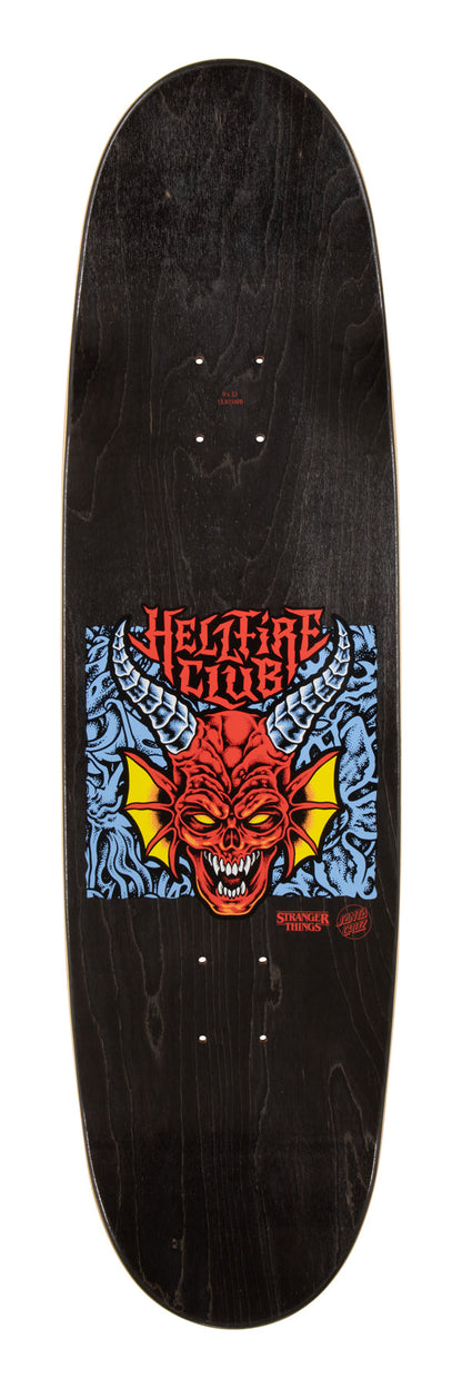 SANTA CRUZ x STRANGER THINGS HELLFIRE CLUB FLAMES 9" COMPLETE SKATEBOARD - X747X