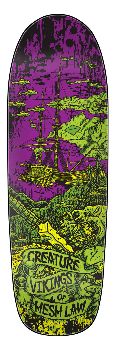 Creature Team Viking of Hesh Law XX Shaped Skateboard Deck - 9.55" - X747X