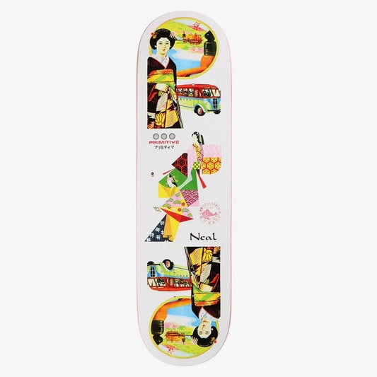 Primitive Neal Far East Skateboard Deck - 8.38″ White