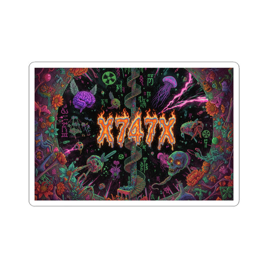 X747X Neon Horror Sticker