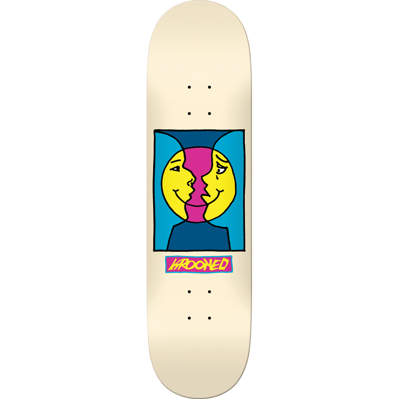 Krooked Moon Smile Skateboard Deck - 8.38″ Cream - X747X