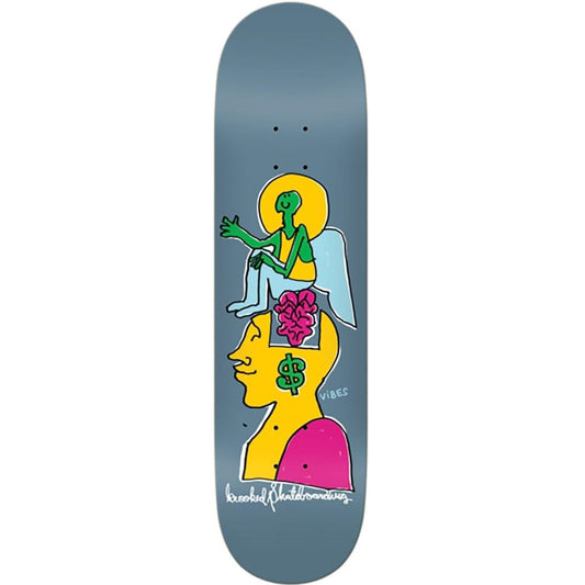 Krooked Smart Money Skateboard Deck - 8.25" Grey Full